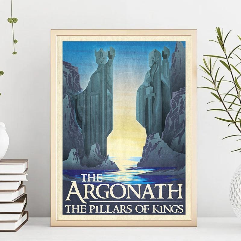 Абстрактное Кольцо Искусство Ретро Путешествия Плакат Холст Картина Винтаж Фильм Замок Мордор Лорд Магия Настенные принты Комната Домашний Декор Картина