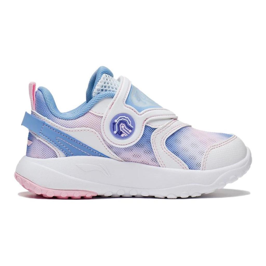 Li Ning Kids Non-Slip Shock Absorbing Wear-Resistant Casual Shoes Kids Sneakers White Blue Pink YKNT048-2