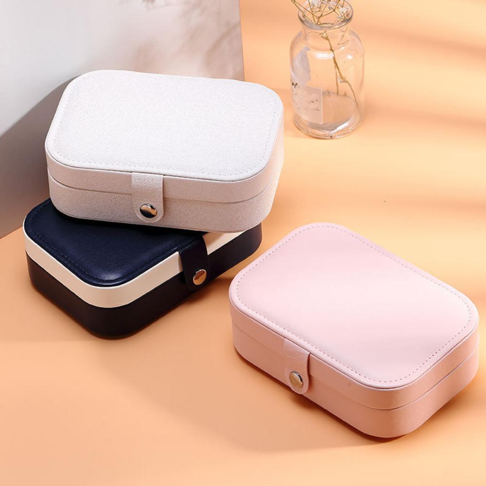 2022 Portable Jewelry Box Jewelry Organizer Display Travel Jewelry Case Boxes Button Leather Storage Zipper Jewelers Joyero