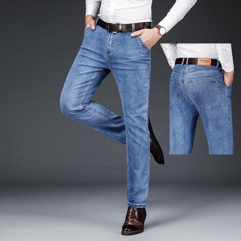 Casual Versatile Jeans, Business Men's Cotton Stretch Men's Pants, Straight Leg Pants