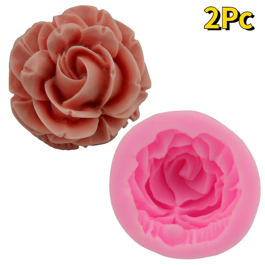2 шт., силиконовая форма для торта с цветком и розой, 3D цветочная форма для помадки, кекс, конфеты, шоколадное украшение, инструменты для выпечки, формы