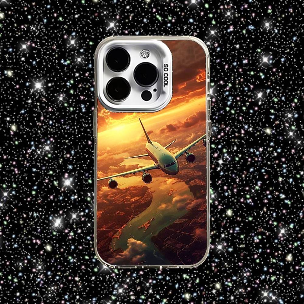 Чехол для телефона с изображением самолета для iPhone 16,15,14,13,12,11,Pro,XS,Max,Plus,Mini,SE Белый Конфетный Матовый Ударопрочный Чехол