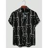 Unisex Fashion Men's Cute Cat Print Casual Daily Wear 3D Printing Short Sleeve Shirt Fashion Hawaiian Shirts For Men Harajuku