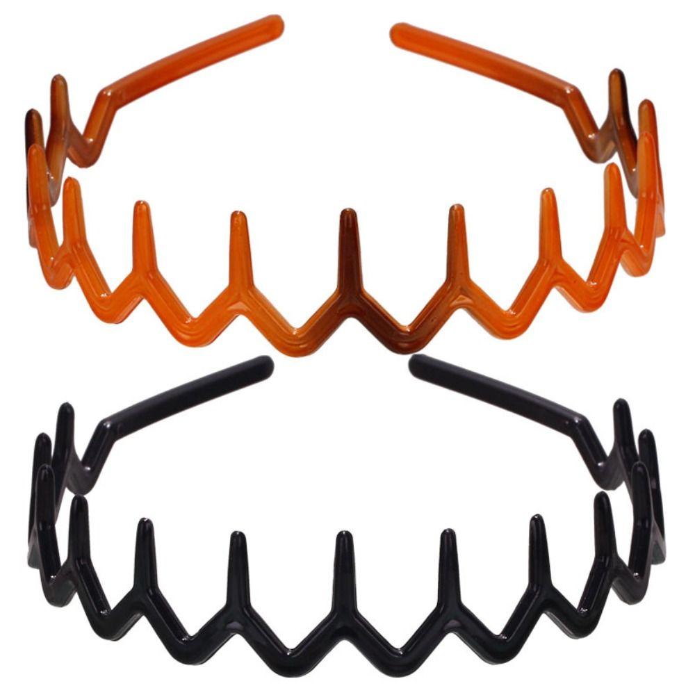Makeup Headband for Washing Face Zigzag Hairband Headbands Plastic Wave Headband Teeth Hair Band