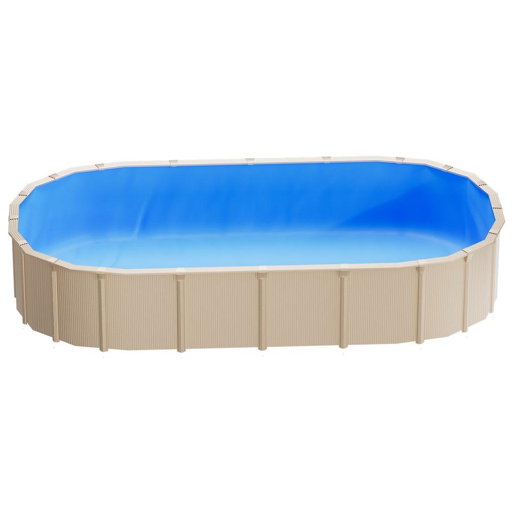 Oval Pool Liner, 375 x 732 cm UniBead Swimming Pool Liner for 120 cm Wall Height, Premium Vinyl, Easy Install with Leak-Proof Patches, Designed for