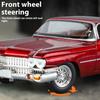 AABHU1 Cadillac Eldorado 1959 Metal Die Cast Retro Car Model 1/24 Scale Sound and Light Back Pull Boy Gift Ornament Halloween Toys