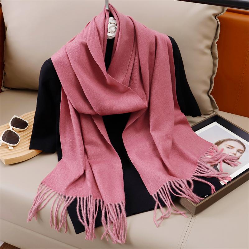New Winer Warm Cashmere Scarf for Women Fashion Solid Thick Blanket Pashmina Shawl Wrap Female Bufanda Echarpe Foulard