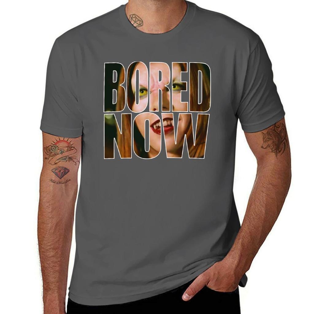 Bored Now Vampire Willow Tshirt Daily Wear Plain Short Sleeve Shirt