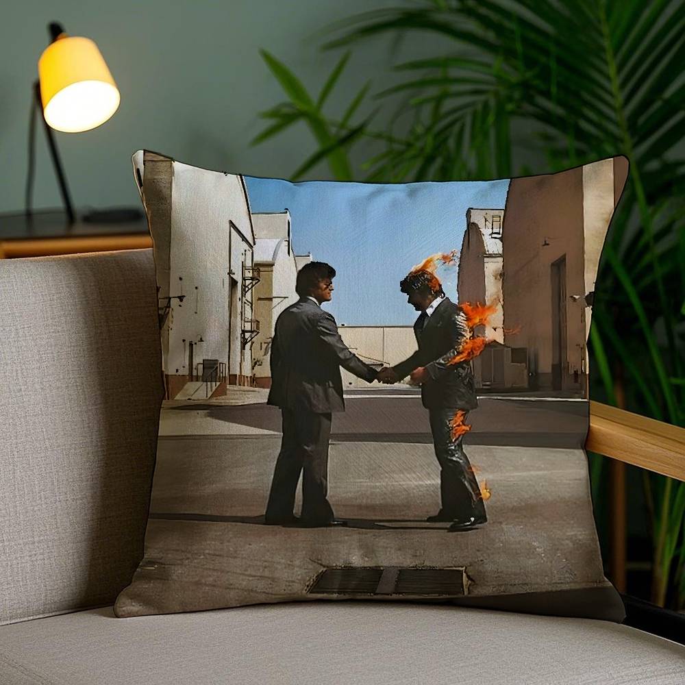 Band P-PinK FloydE Pillow Case Sofa Short Plush Double-sided HD Printing Room Home Office Gift Cushion Cover