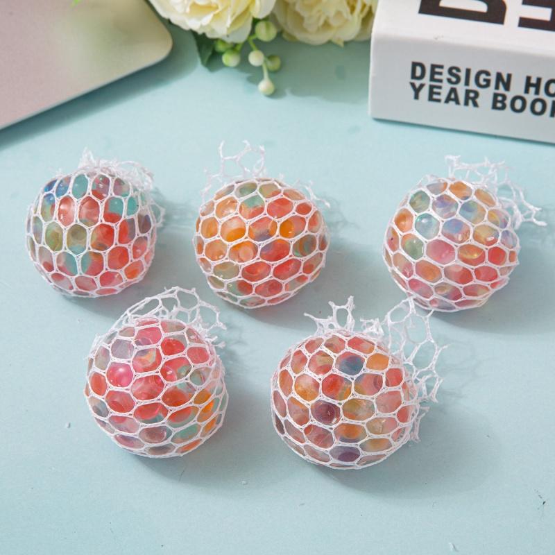 Rainbow Bead Stress Ball Squishy Balls Fidget for Adults Stress Relief Sensory Sticky Balls Squeeze Balls Party Favors & Gifts