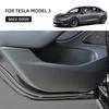 Защитная накладка от ударов ногами для двери для Tesla Model 3 2021-2023 Model Y 2023-2025 Автомобильная наклейка из углеродного волокна Защита Боковая кромка Пленка-протектор
