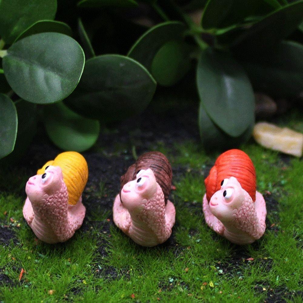 Garden Decoration Resin Small Snail Figurine Cute Animal Kawaii Snail Model Simulation Creative Mini Ornament Outdoor