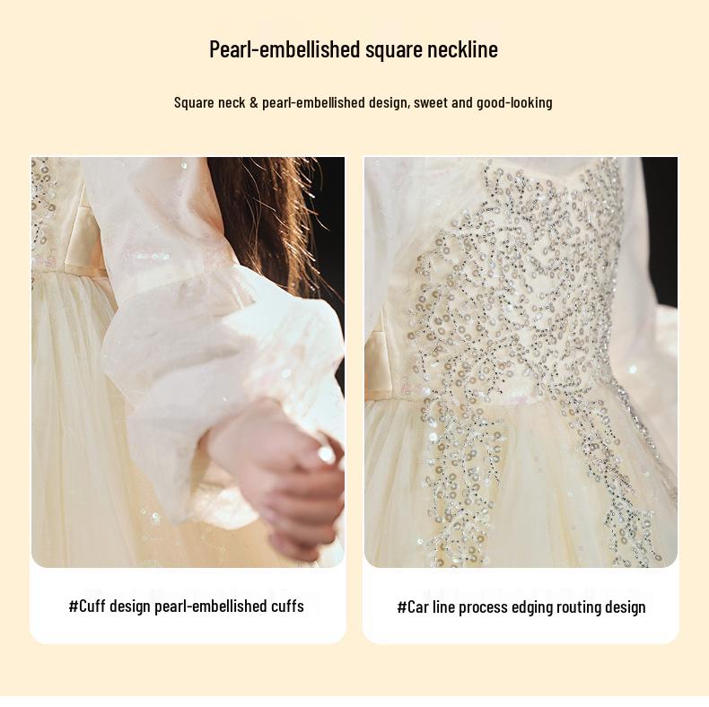 Роскошное платье для девочки-цветочницы - Принцессино платье на день рождения и свадебное платье для выступлений на фортепиано