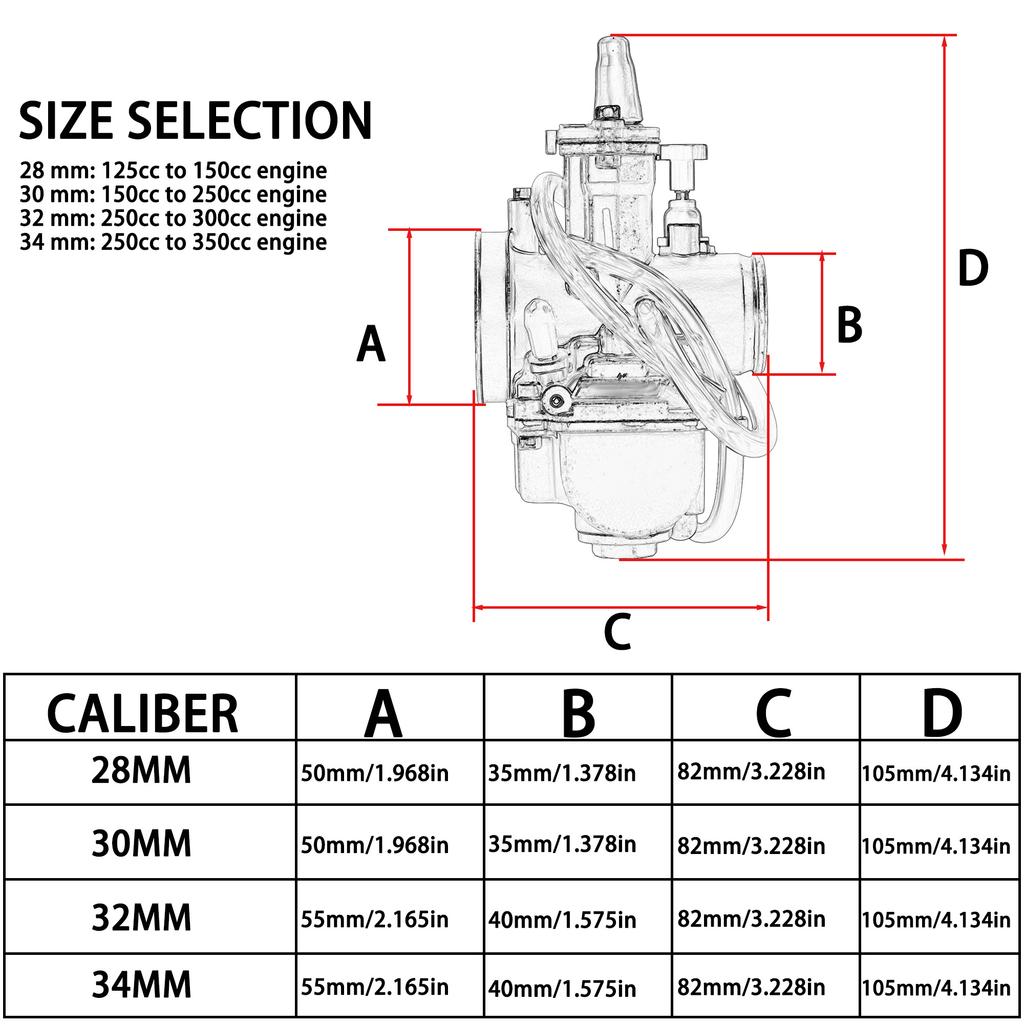 Мотоциклетный плоский карбюратор Keihin для Keihin PWK 28 30 32 34 мм Аксессуары для мотокросса Скутер 2Т 4Т Квадроцикл Питбайк Эндуро