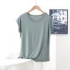 Женская летняя свободная футболка большого размера, простая, тонкая, однотонная, удобные базовые топы