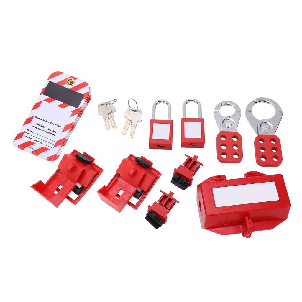 Electrical Lockout Tagout Kit with Circuit Breaker Lock Hasps Loto Tags Safety Padlocks Keys for