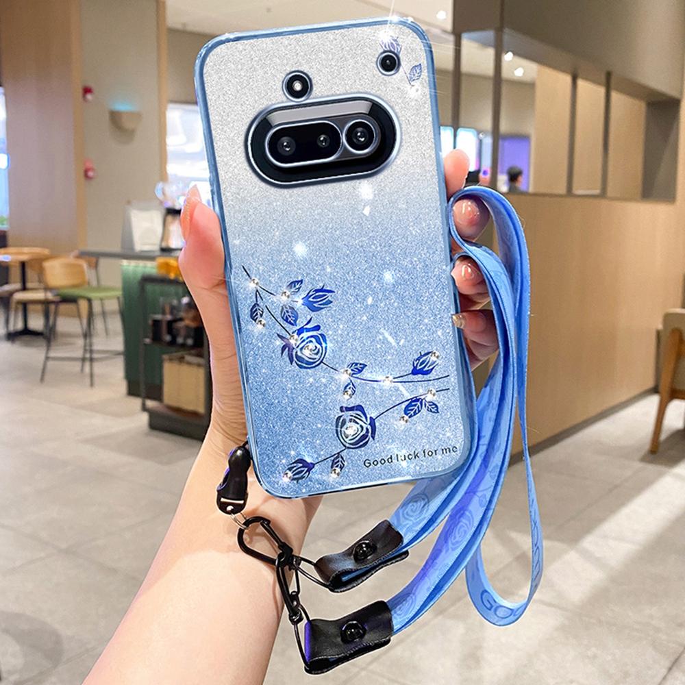 Ни за что Телефон (3a) Чехол с цветочным узором, градиентный чехол для телефона из ТПУ со шнурками