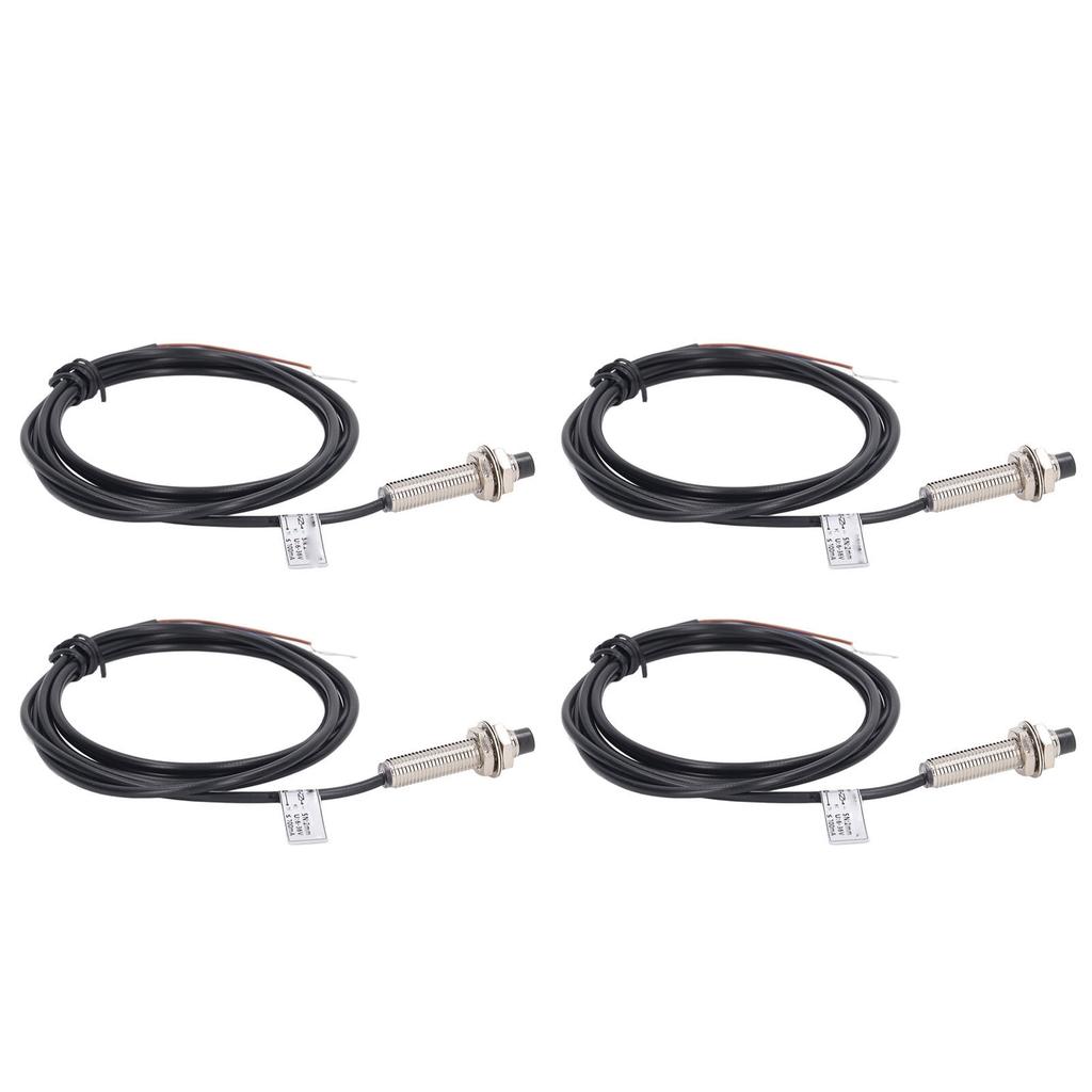 4 комплекта 8-миллиметровых датчиков приближения, индуктивных бесконтактных переключателей NPN, 2 провода, нормально замкнутый контакт, 6?36 В постоянного тока 2 мм Обнаружение