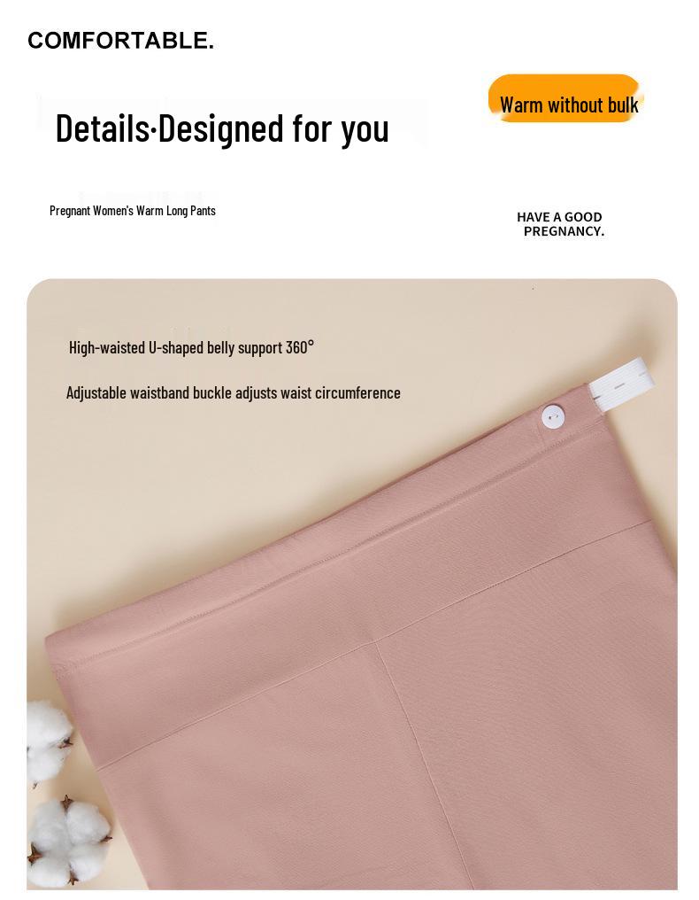 Регулируемые хлопковые брюки для беременных с высокой талией - Теплый, большого размера, поддерживающий базовый слой для осени и середины-конца беременности