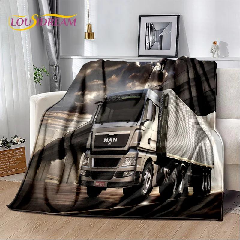 MAN Truck Lorry 3D Printing Soft Flannel Blankets,Throw Blanket Comfortable Blanket for Picnic Beds Sofa Home Bedroom Gifts kids