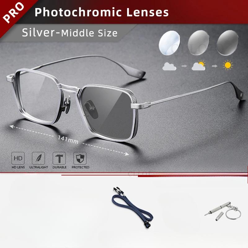 CLLOIO Чистый титановый блокирующий синий свет мужские очки для чтения оправы для очков для близорукости ручной работы фотохромные очки по рецепту