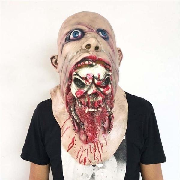 Bloody Zombie Mask Melting Face Adult Latex Costume Halloween Scary Party Decorations