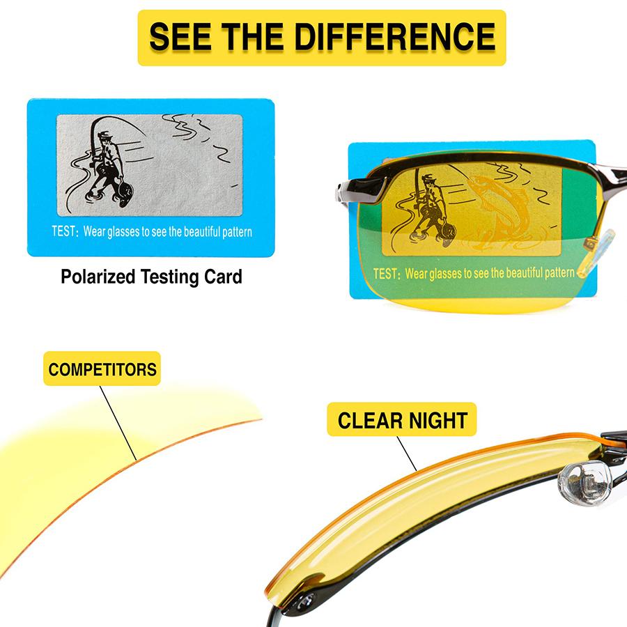 Поляризованные очки для ночного вождения с антибликовым покрытием Очки для ночного времени Очки с желтыми тонированными линзами UV400 Защита глаз Очки-авиаторы