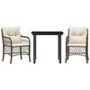VidaXL Ensemble de Bistro avec Coussins 3 pcs, Table et Chaises de Jardin, Ensemble de Meubles d'Extérieur Balcon, Moderne, 3212117