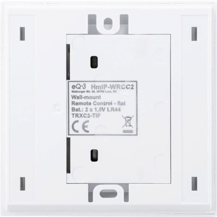 Interrupteur Mural Sans Fil Homematic IP - HmIP-WRCC2 - 2 Boutons - Blanc