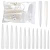 120PCS/Bag Clear Natural Extra Long Stiletto Fake Nail Tips Acrylic Half Cover False Nails Transparent Soft Fake Nails Extension