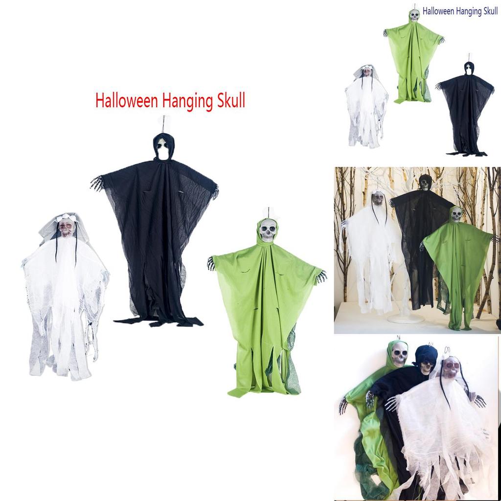 Жуткий Хэллоуинский Подвесной Призрак Череп С Реалистичным Жутким Лицом И Марлей