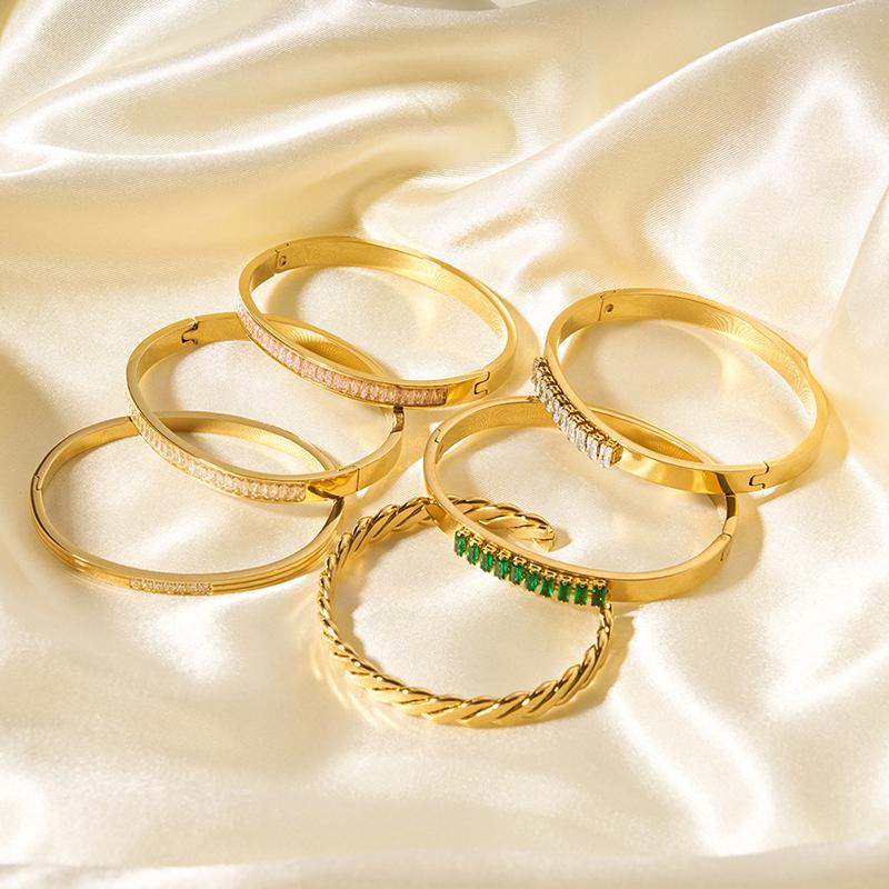 Новые браслеты из кубического циркония 18 карат из нержавеющей стали, не выцветающие ювелирные изделия для женщин, подарок