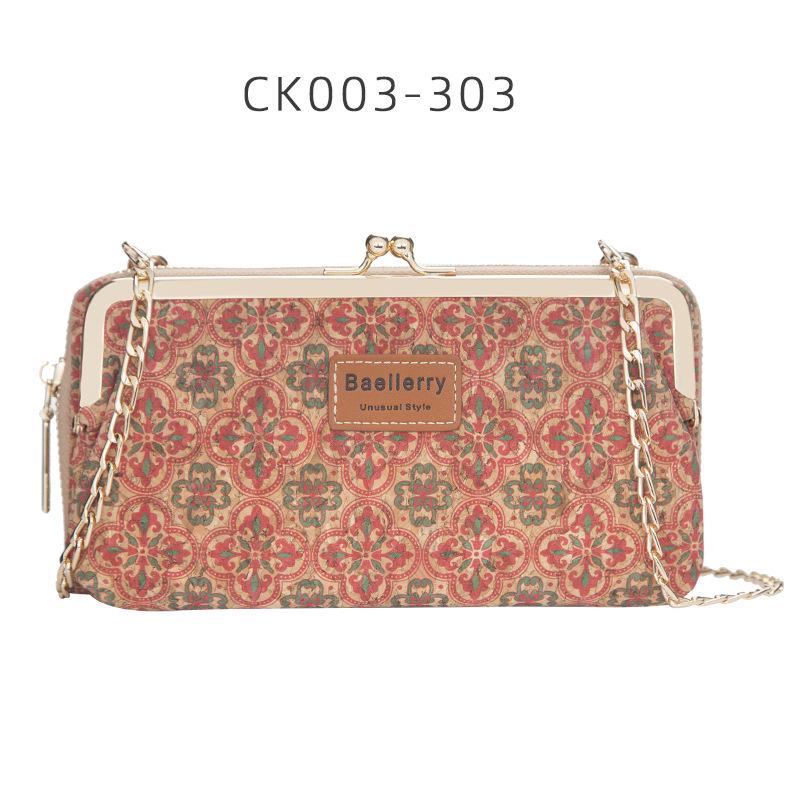 Baellerry Женский длинный кошелек Модная сумка для мобильного телефона Кошелек с принтом и металлической цепочкой Многофункциональная сумка через плечо