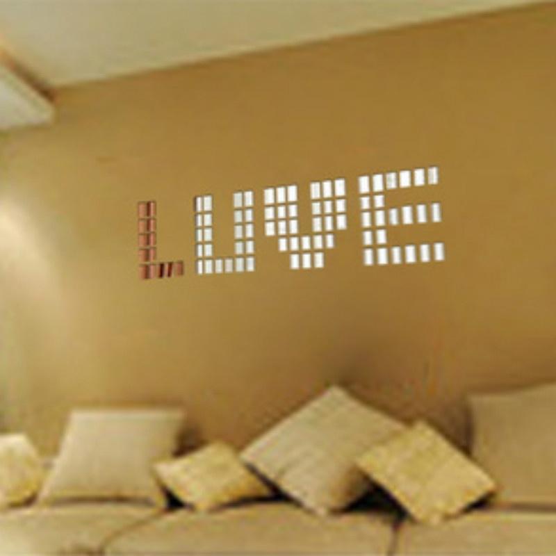 Акриловая настенная наклейка удивительная 100 шт. Акриловая 3D настенная настенная наклейка зеркальный эффект домашний декор DIY