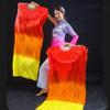 1Pc Long Gradient Color Dancer Practice Imitation Silk 150cm Length Dance Props Belly Dancing Fan