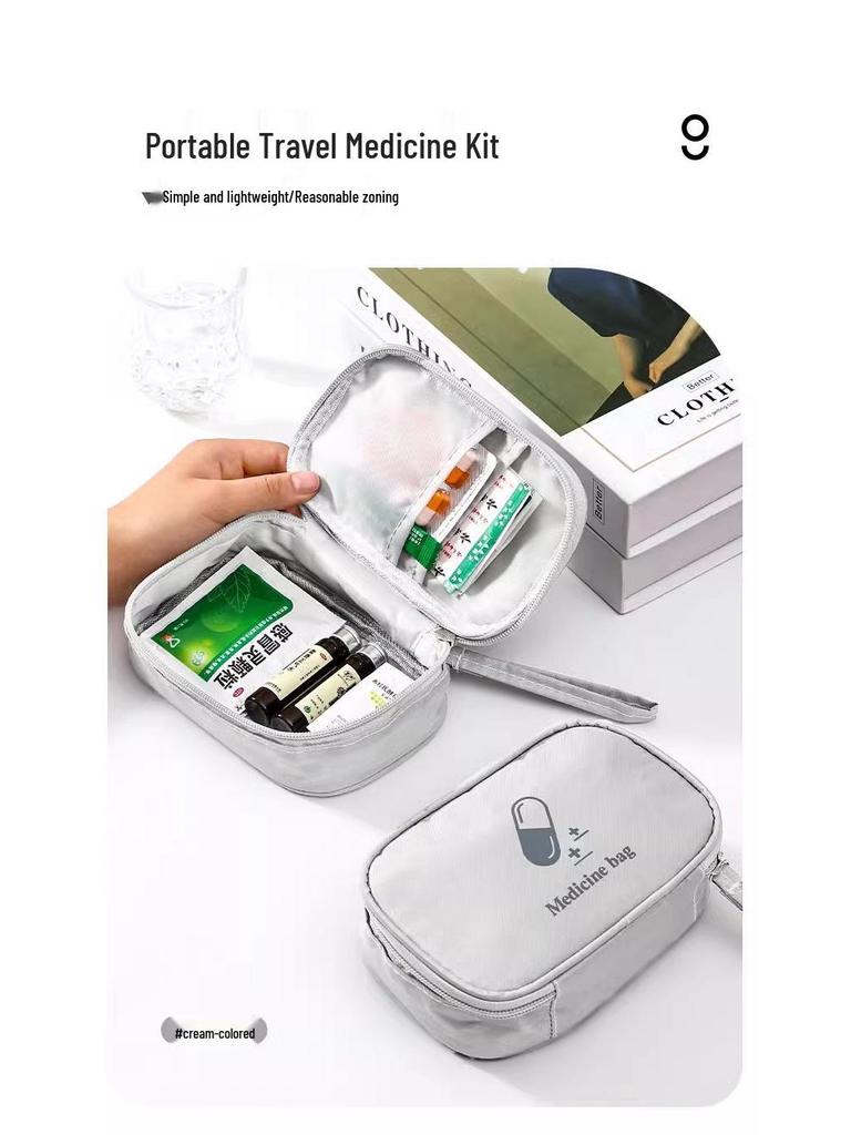Portable Travel Medicine Organizer: Compact Pill Box & First Aid Kit for Students & Dorms