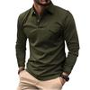 Spring and Autumn New Men's Long-sleeved Polo Shirt Casual Lapel Sports Polo Shirt