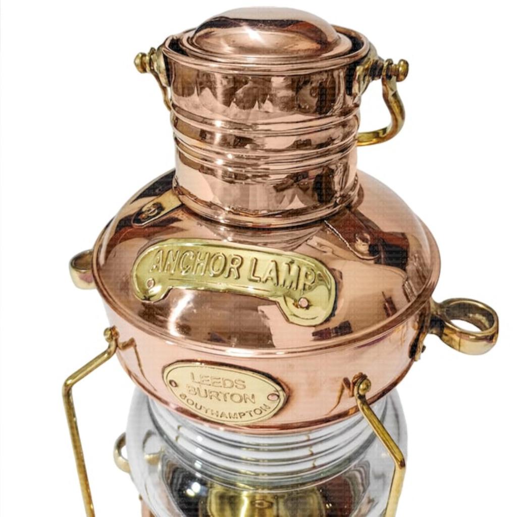 11" Solid Copper Working Outdoor Lantern Light, Nautical Ship/Boat Oil Lamp, Maritime Gifts For Dad and Seniors, Halloween Christmas Decor