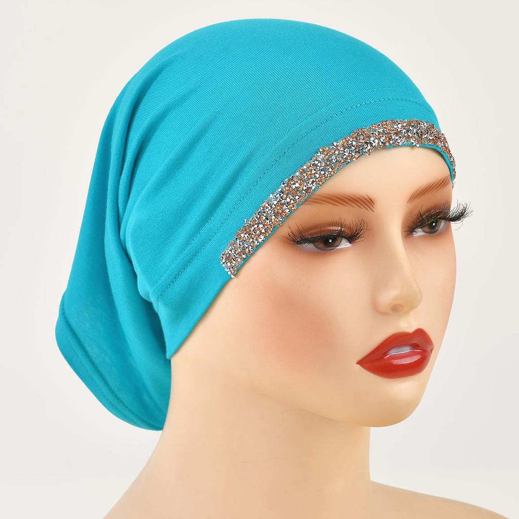 Модал Хлопок Ромбы Подшлемник Эластичный Хиджаб Простой Мягкий Капот Мусульманские Женщины Эластичный Внутренний Хиджаб Тюрбан Ислам Подшлемник