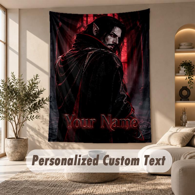 Tapestry Custom Name Text, Wall Hanging Tapestry Home Room DecorDracula