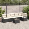 6-piece Garden Sofa Set with Brown Poly Rattan Cushions, 2-seater Garden Sofa with Storage and 3355076