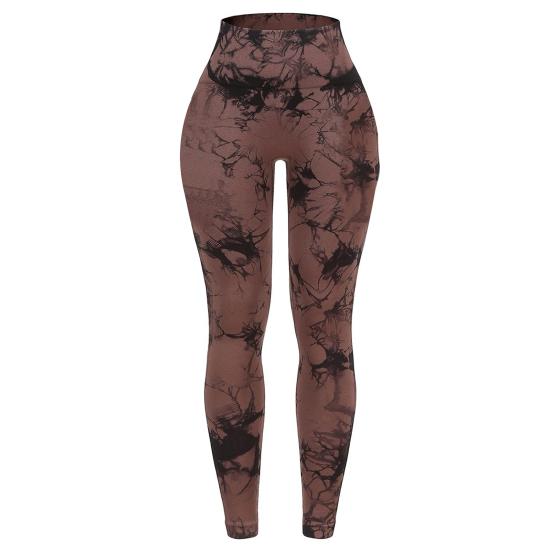 Женские брюки для йоги, леггинсы с высокой талией и широкой эластичной лентой, брюки с принтом тай-дай, подтягивающие бедра, улучшающие фигуру, брюки для бега и велоспорта