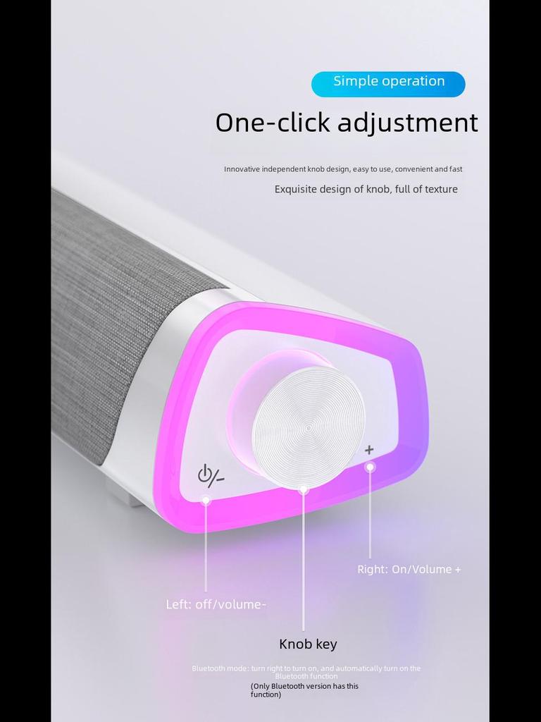 Bluetooth-саундбар Naiye: Двухканальная настольная аудиосистема с сабвуфером