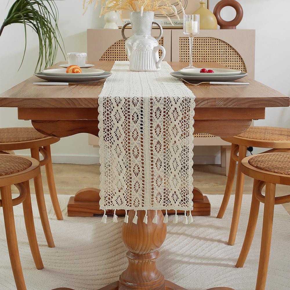 Настольный флаг страны, полый, ретро, хлопковая нить, вязание крючком, настольный флаг, кружевная скатерть, серия Sen, крышка для ТВ-тумбы, журнального столика