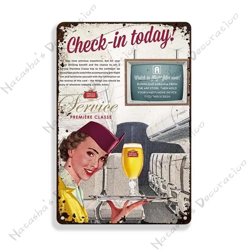 Декоративная тарелка Stella Artois Настенный декор Пиво Металлические знаки Настенная тарелка Винтажный металлический жестяной знак Индустриальный декор Домашний бар Жестяной знак