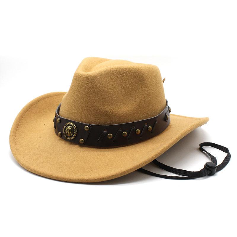 Ethnic Woolen Hats European and American Men and Women's Woolen Western Cowboy Hats