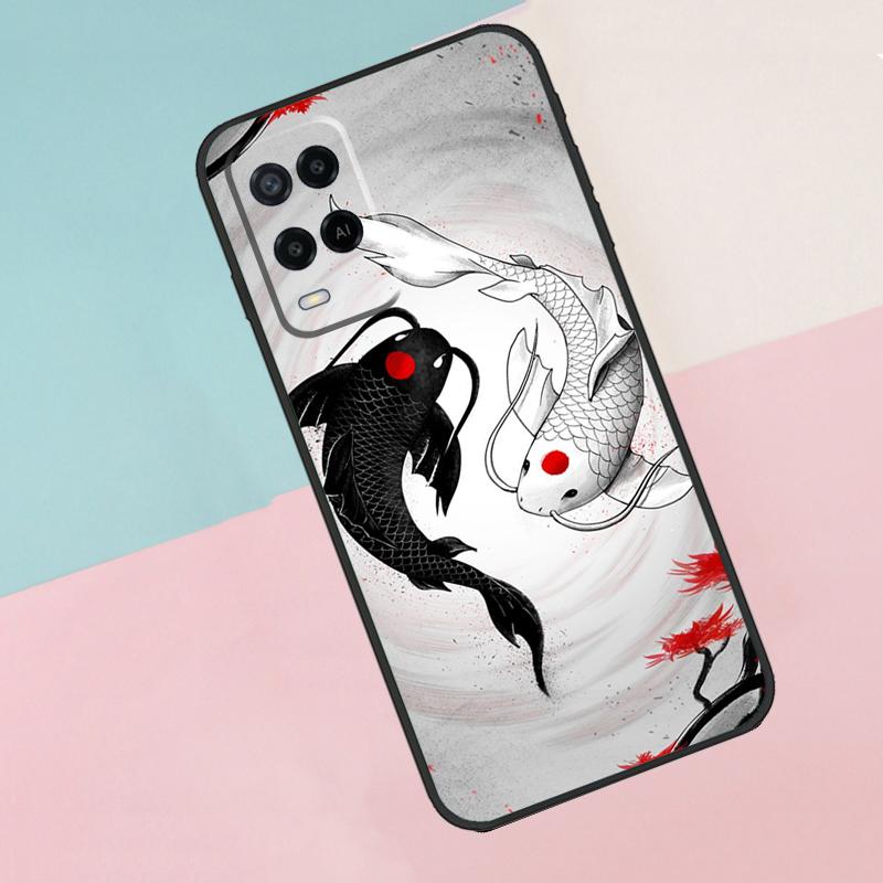 Чехол для телефона Oppo A18 A38 A78 A98 A96 A58 A17 A77 A80 A40 A60 A16 A76 A74 A94 A54 A15 A57S с изображением рыбы кои в стиле Инь-Ян