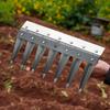 2/3/4/5/7 Teeth Carbon Steel Weed Rake Garden Hand Rake Weeding Scarifier Nail Harrow Metal Harrow Farm Garden Weeding Tool
