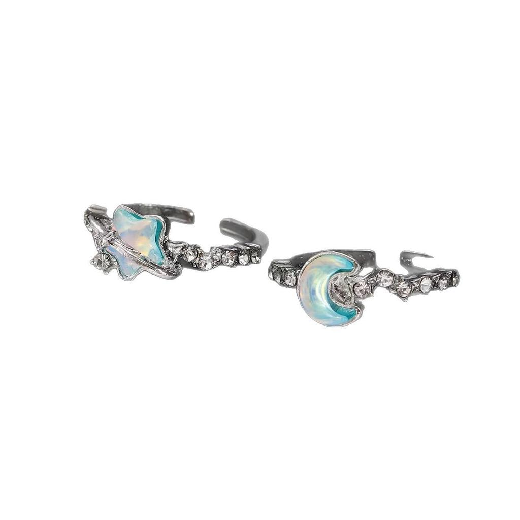 Blue Star Moon Adjustable High-End Index Finger Ring Jewelry