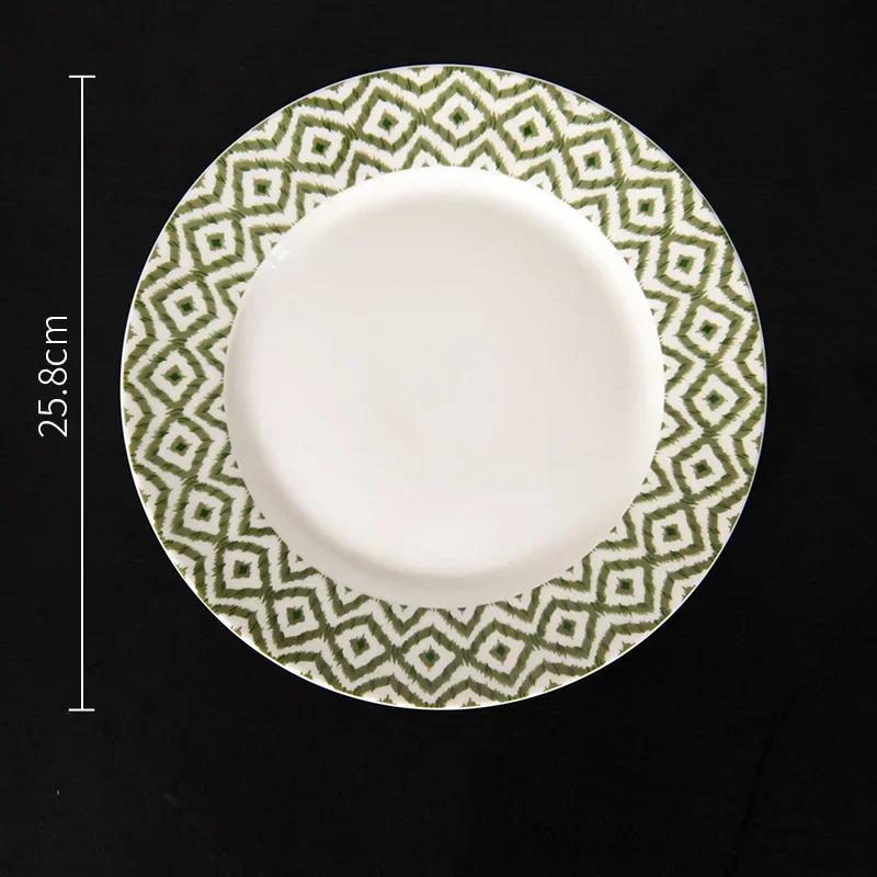 Керамическая тарелка в современном стиле Ретро-ресторан Стейк Паста Обеденные тарелки Вкусные блюда Большие суповые миски Бытовая посуда